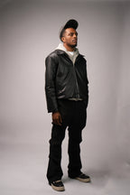 faux leather trench coat