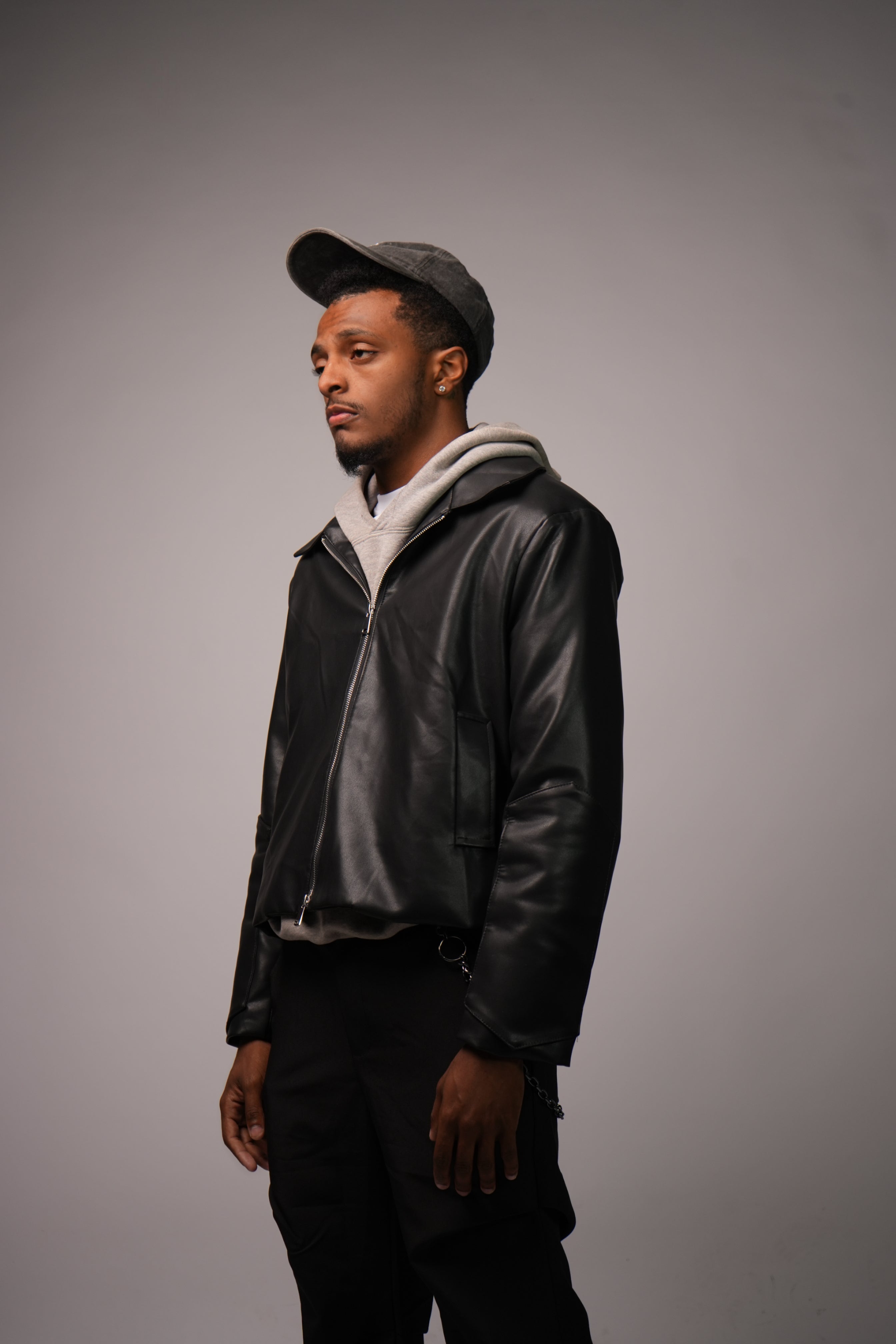 faux leather puffer vest