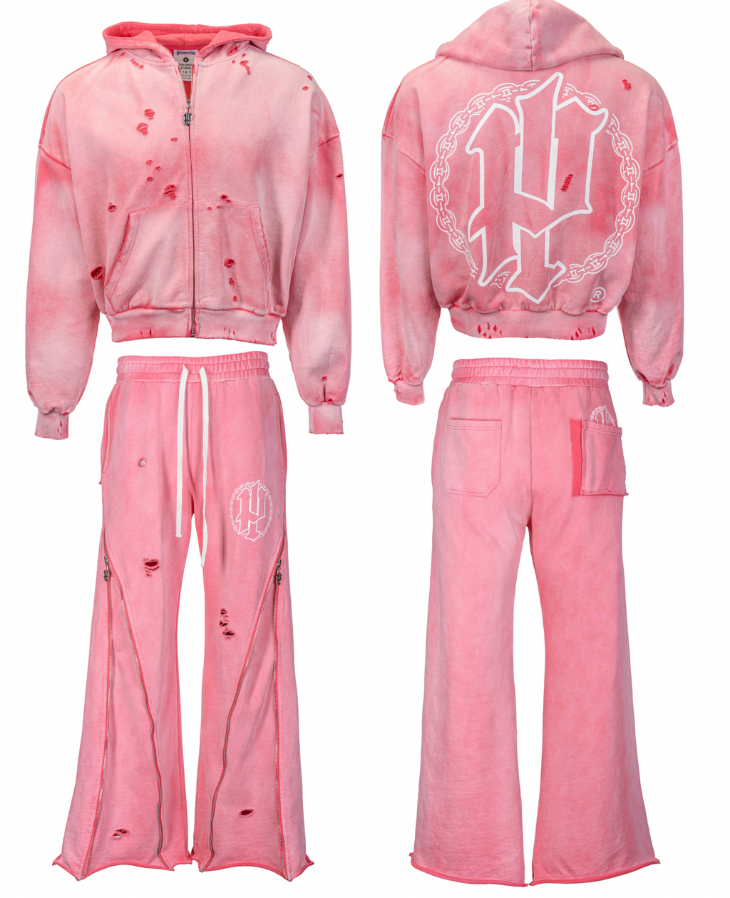 Pastel Pink Distressed Set